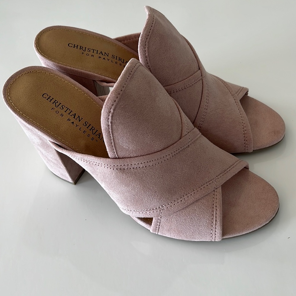 Brand New Christian Siriano Size 7 1/2” Slip On Heels Dusty Pink